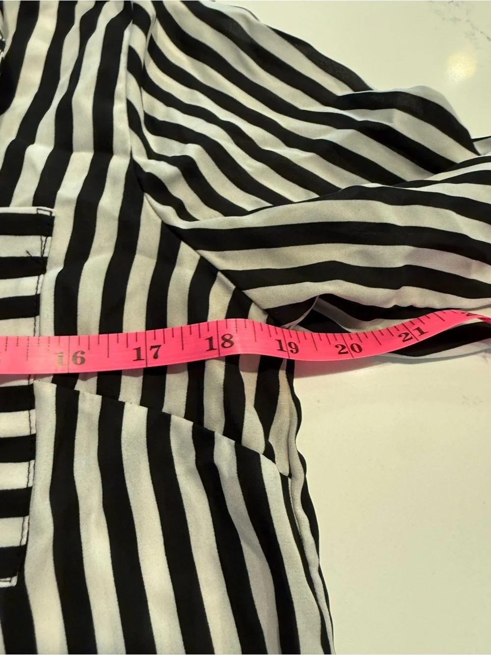 My Michelle Black and White Vertical Stripe Button-Down Shirt